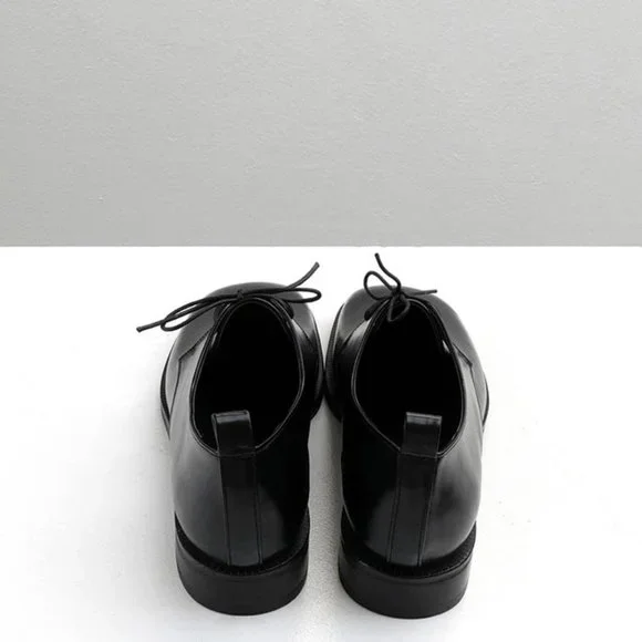 Low Classic Black Leather Oxford Shoes size 39 - Picture 4 of 8